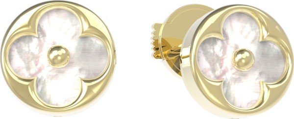 Серьги из лимонного золота c перламутром
