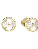 Серьги из лимонного золота c перламутром