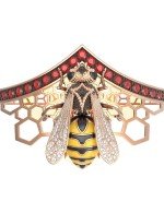 Браслет из золота c эмалью, фианитом, гранатом и эмалью