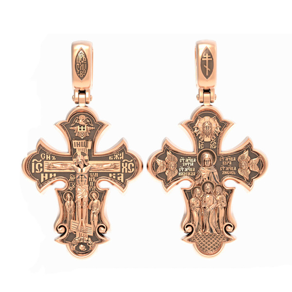 Крест из красного золота 585 пробы