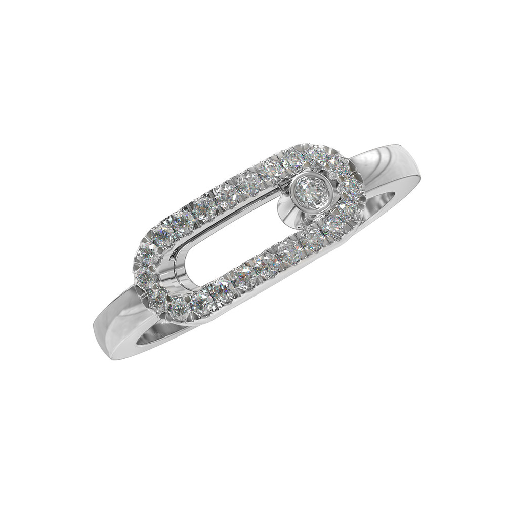 Кольцо из белого золота 585 пробы c бриллиантами