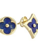 Серьги из лимонного золота c лазуритом