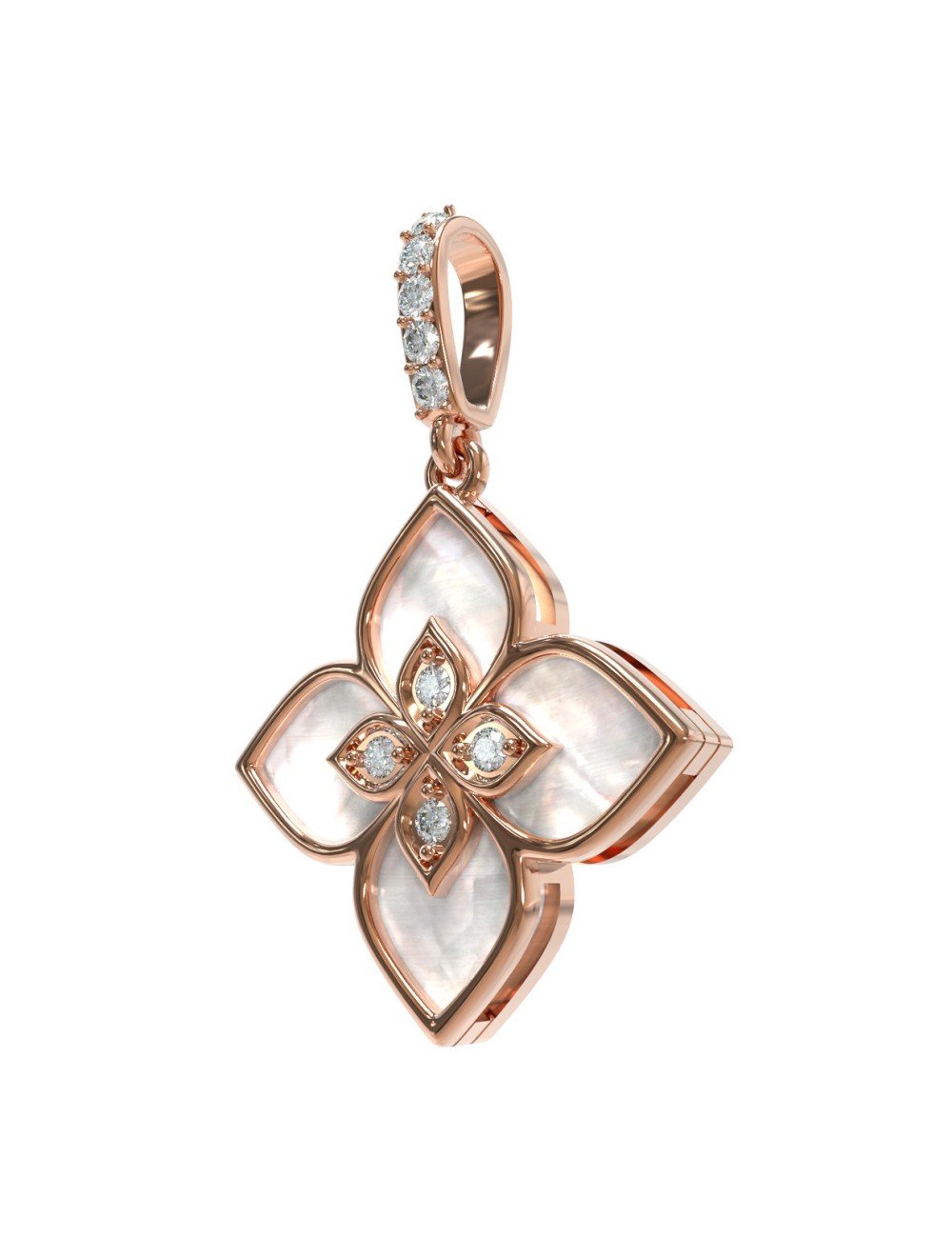 Подвеска из золота c бриллиантами и перламутром