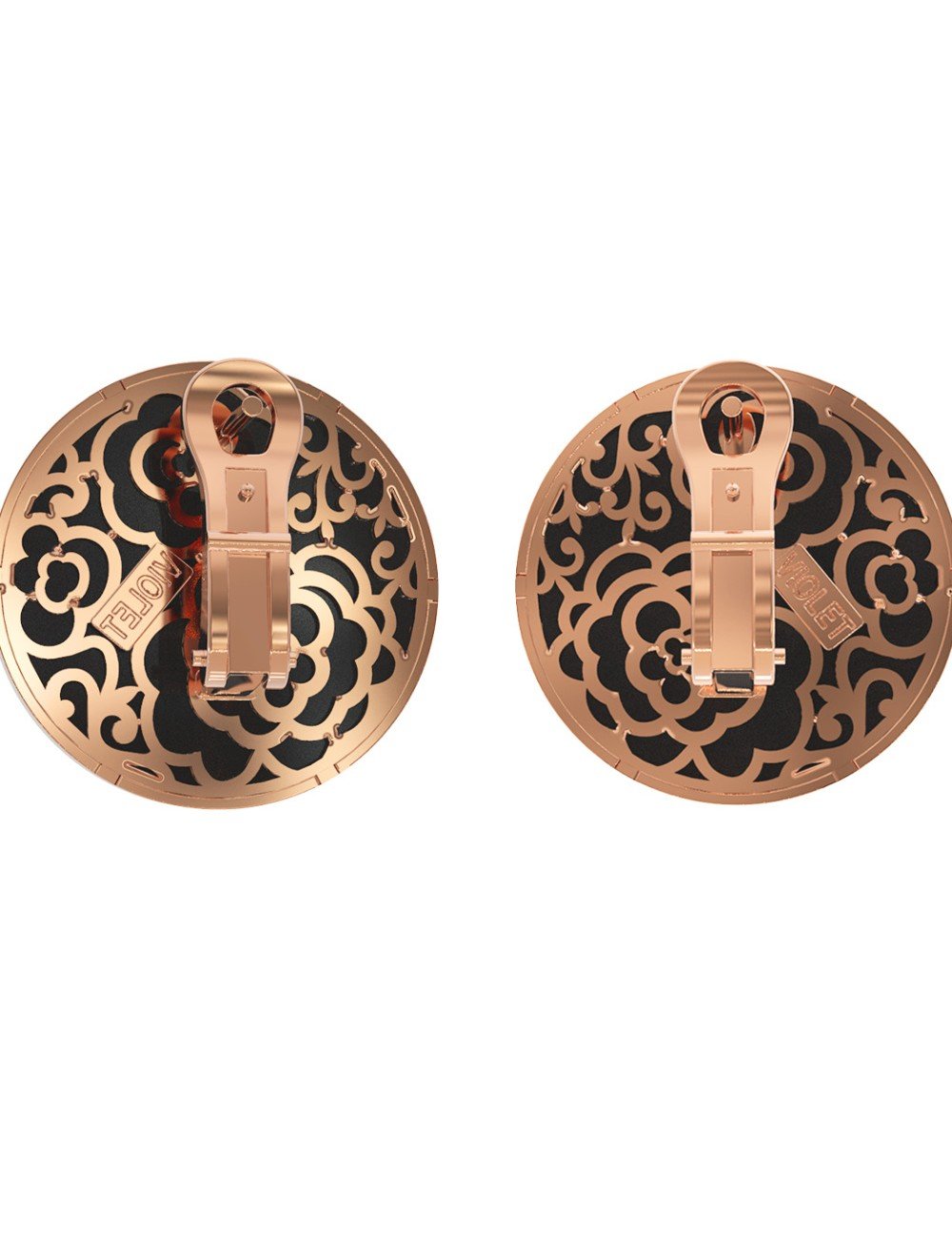 Серьги из золота c ониксом и перламутром