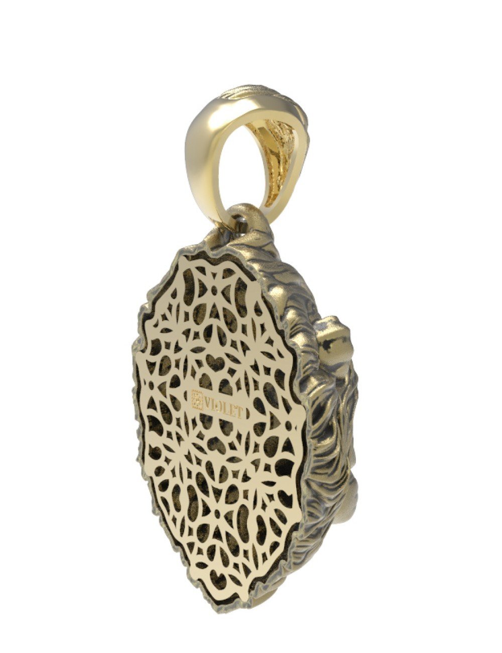 Подвеска из лимонного золота c эмалью