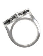 Кольцо из белого золота c бриллиантами и ониксом