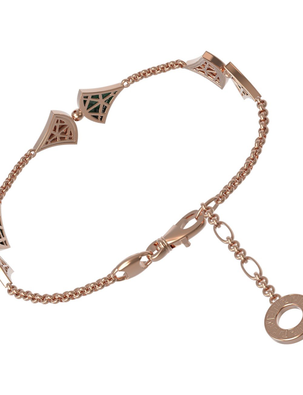 Браслет из золота c бриллиантами и малахитом