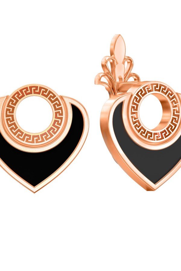 Серьги из золота c ониксом