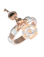 Кольцо из золота c ониксом и перламутром