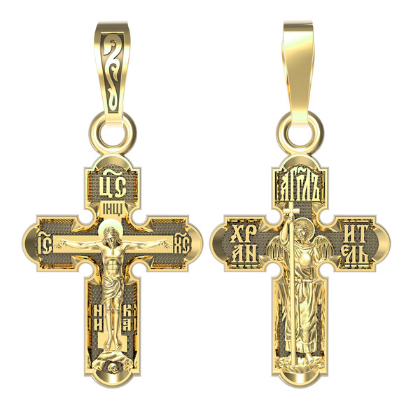 Крест из лимонного золота 585 пробы