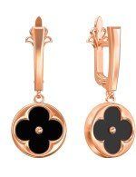 Серьги из золота c ониксом