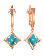 Серьги из золота c бирюзой