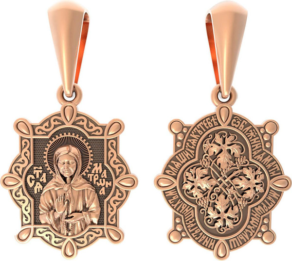 Образок из красного золота 585 пробы