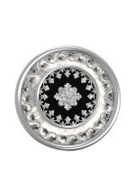 Кольцо из белого золота c ониксом и перламутром