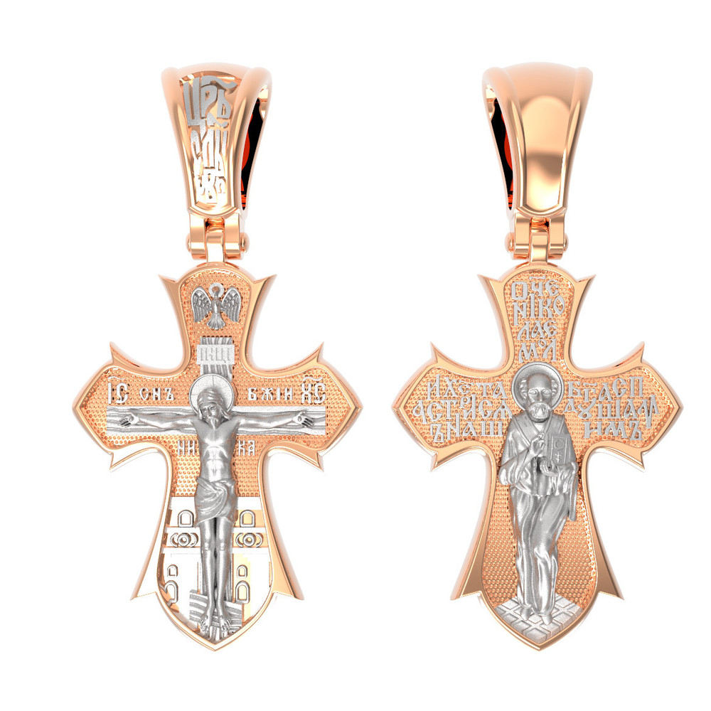 Крест из красного золота 585 пробы