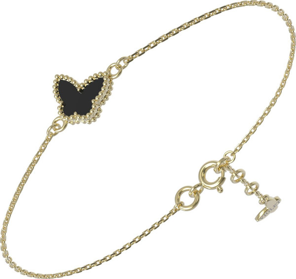 Браслет из лимонного золота 585 пробы c ониксом