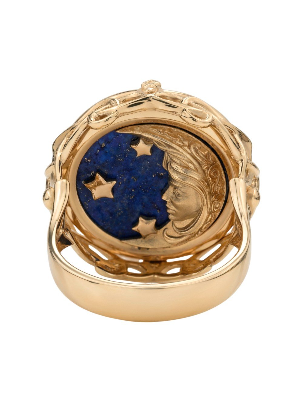 Кольцо из золота c бирюзой и лазуритом