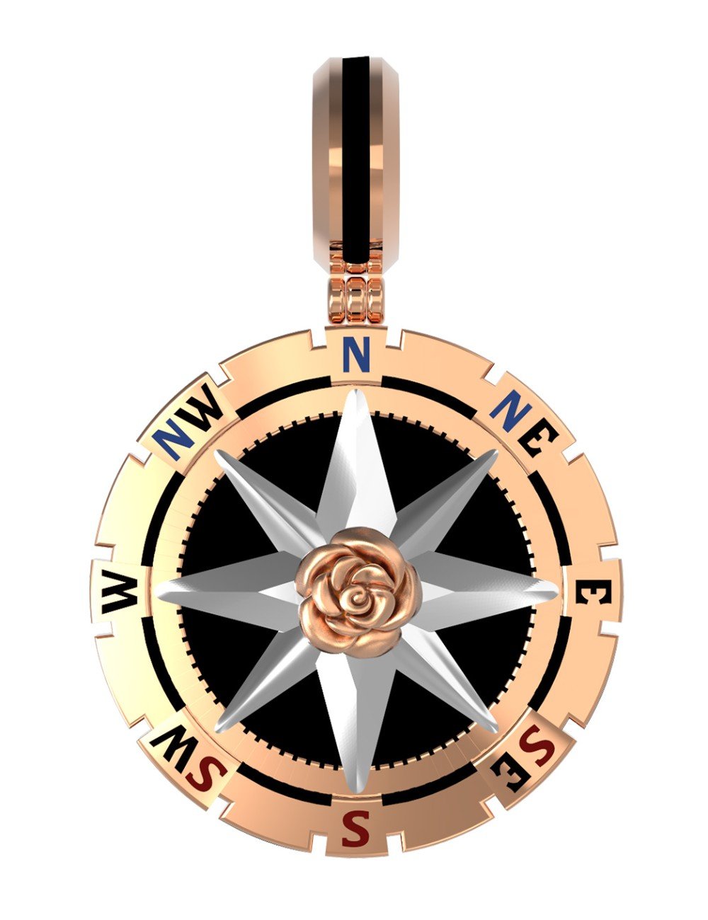 Подвеска из золота c эмалью и ониксом