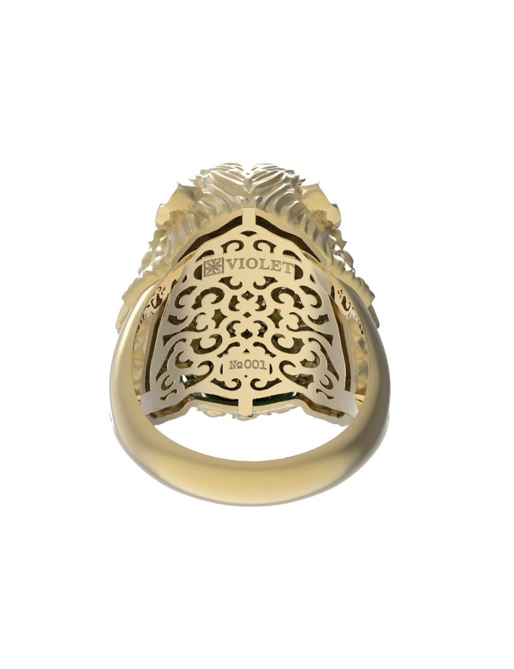 Кольцо из лимонного золота c эмалью