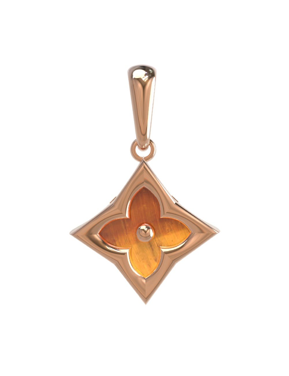 Подвеска из золота c тигровым глазом