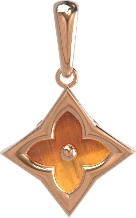 Подвеска из золота c тигровым глазом