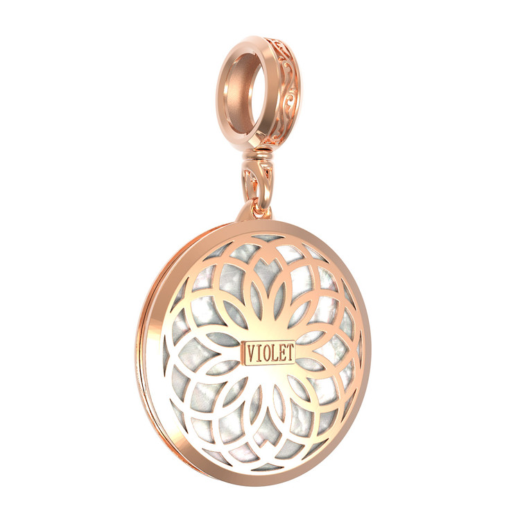 Подвеска из красного золота 585 пробы c перламутром