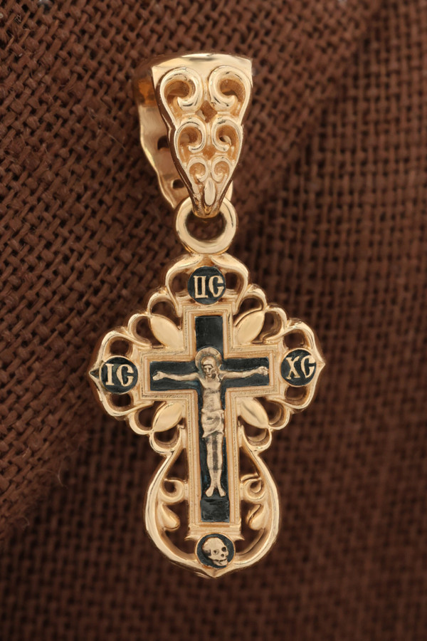 Крест из красного золота 585 пробы