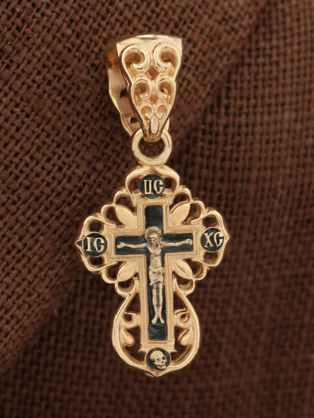 Крест из красного золота 585 пробы