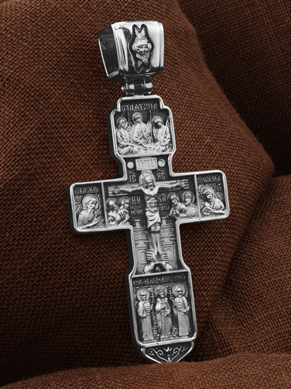 Крест из белого золота 585 пробы