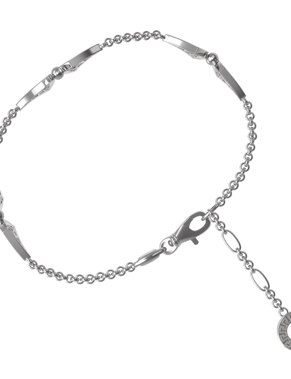 Браслет из белого золота c бриллиантами и лазуритом