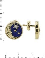 Серьги из лимонного золота c бриллиантами, лазуритом и перламутром