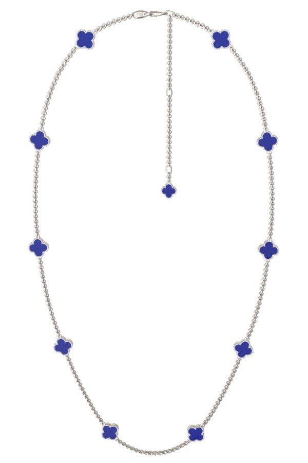 Колье из белого золота c лазуритом