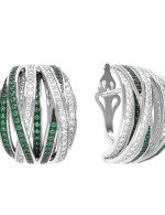 Серьги из белого золота c фианитом