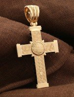 Крест из золота c ониксом