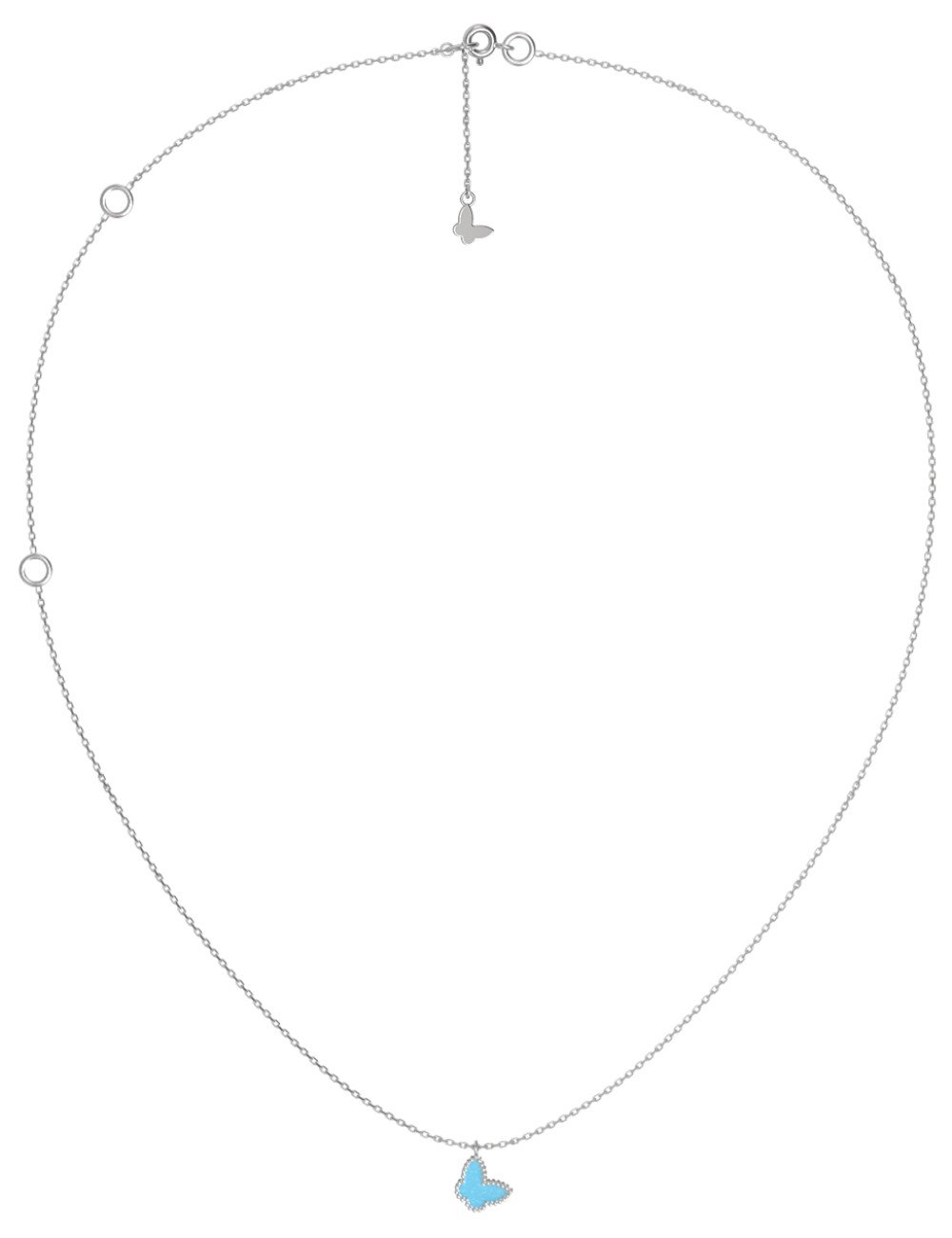 Колье из белого золота c бирюзой