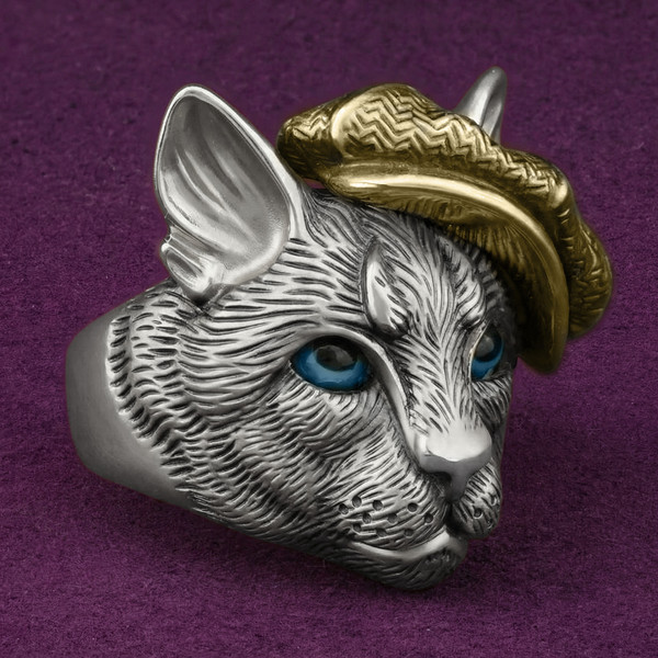 Кольцо из белого золота 585 пробы c эмалью