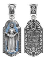 Образок из белого золота c эмалью