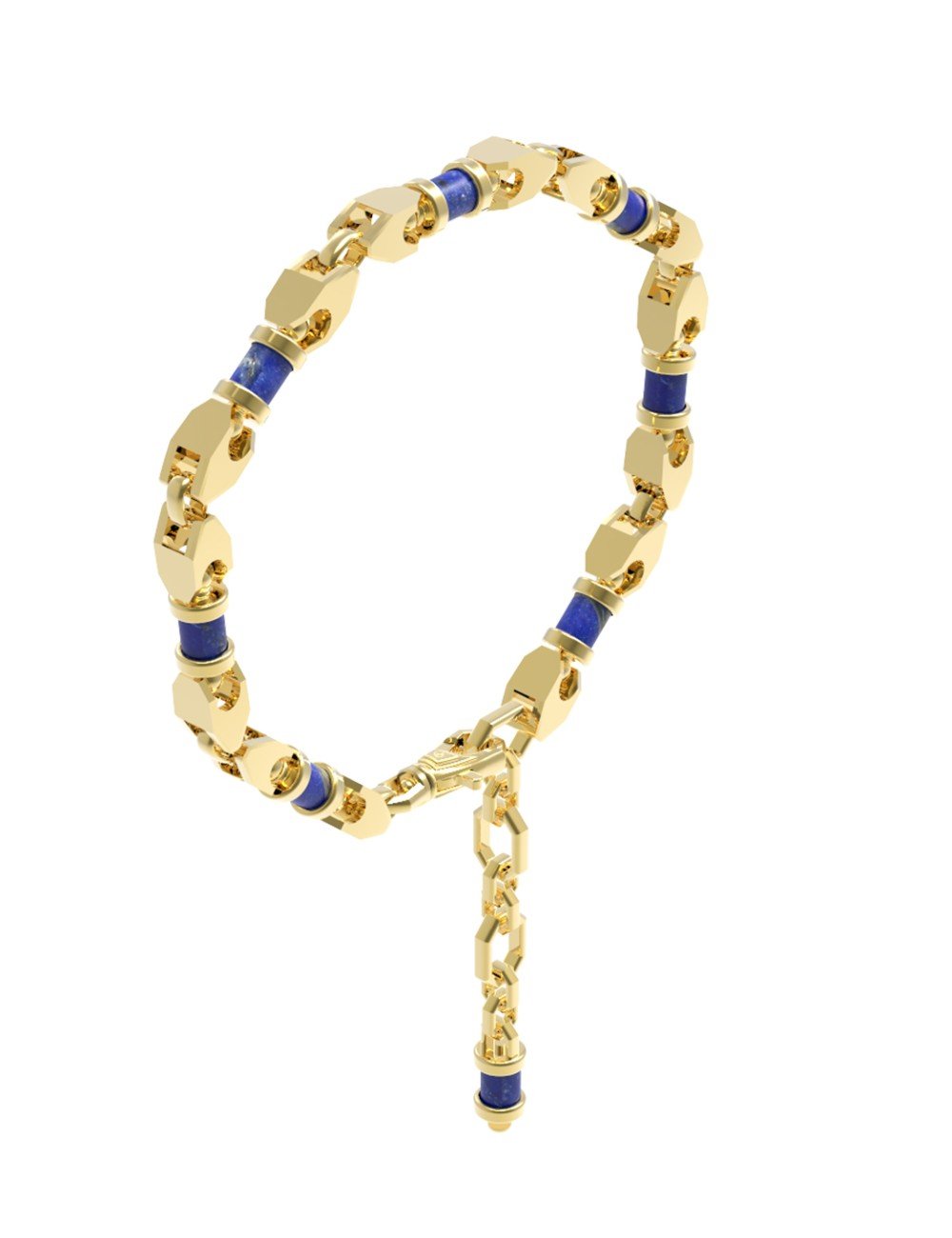 Браслет из лимонного золота c лазуритом