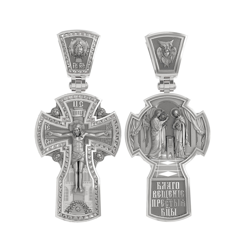 Крест из белого золота 585 пробы