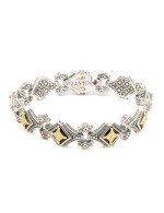 Браслет из серебра и золота c ониксом и рубином