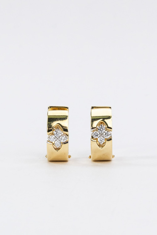 Серьги из лимонного золота 585 пробы c бриллиантами