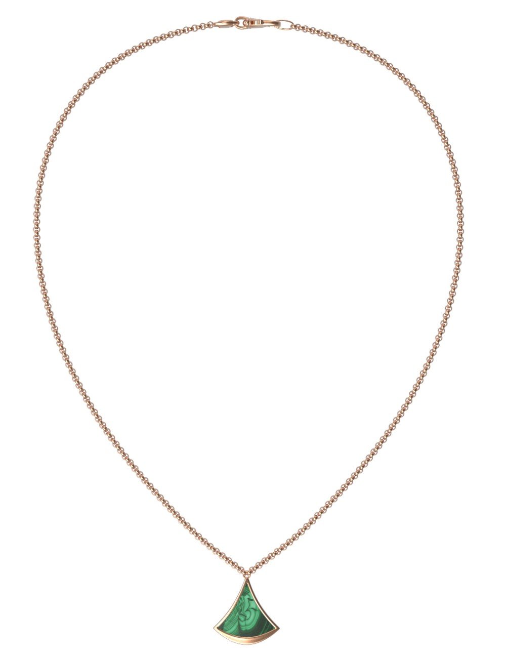 Колье из золота c малахитом