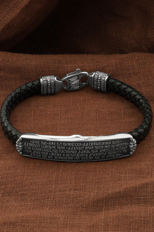 Браслет из белого золота 585 пробы c шнурком