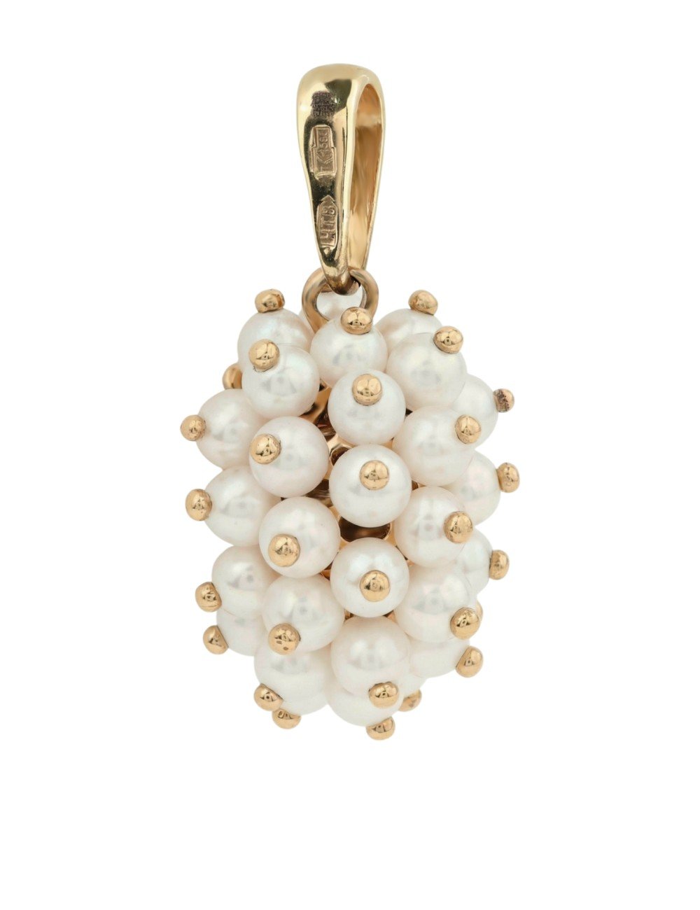 Подвеска из золота c эмалью и жемчугом