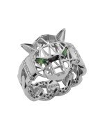 Кольцо из белого золота c бриллиантами и изумрудом