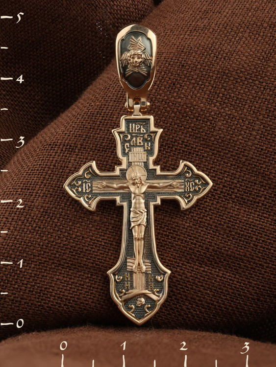 Крест из красного золота 585 пробы