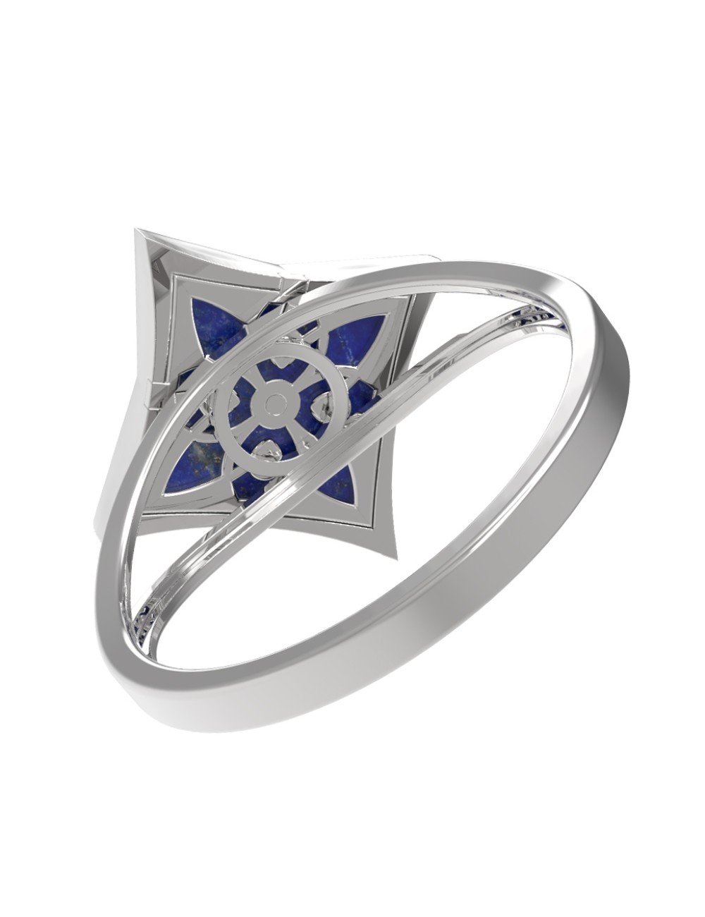 Кольцо из белого золота c лазуритом