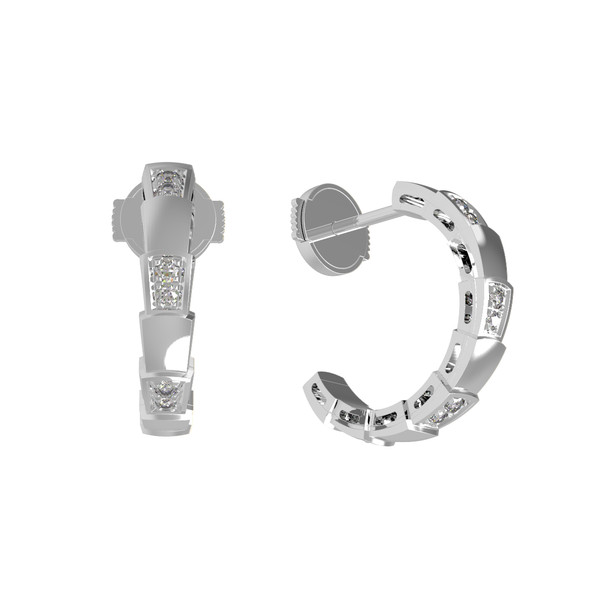 Серьги из белого золота 585 пробы c бриллиантами