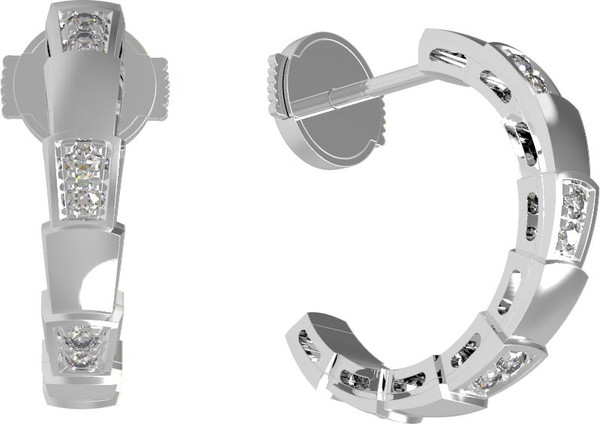 Серьги из белого золота 585 пробы c бриллиантами