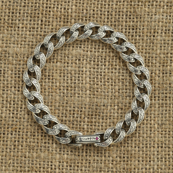 Браслет из серебра 925 пробы c рубином